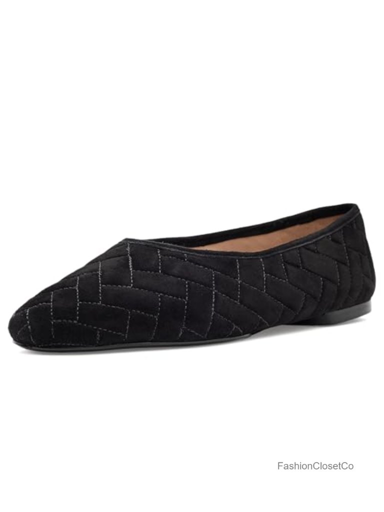 Cole Haan Quilted Ballet Flats Round Toe Pull-On Women's Shoes